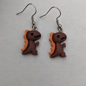 Brown Dino Earrings